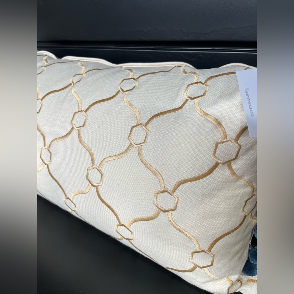 Eastern Accents Theodore Honey Bolster Pillow-New - Picture 6 of 12